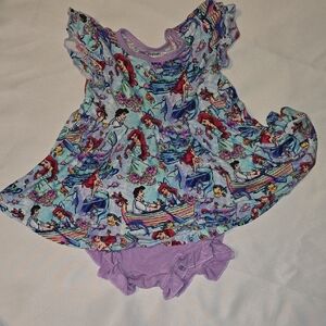 Disney Ariel and Friends Dress with Purple Bloomers